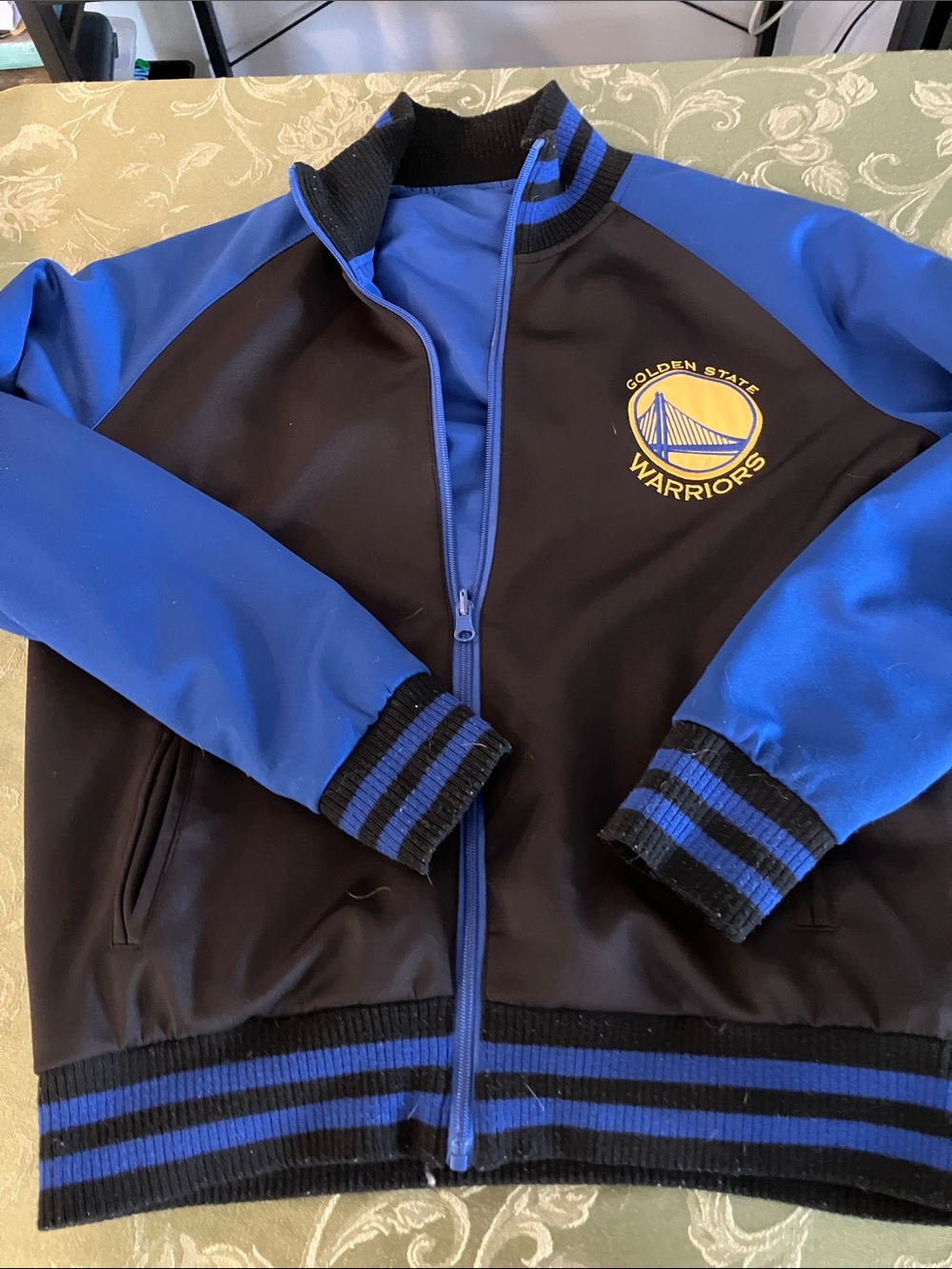 Black and Blue Varsity Bomber Jacket